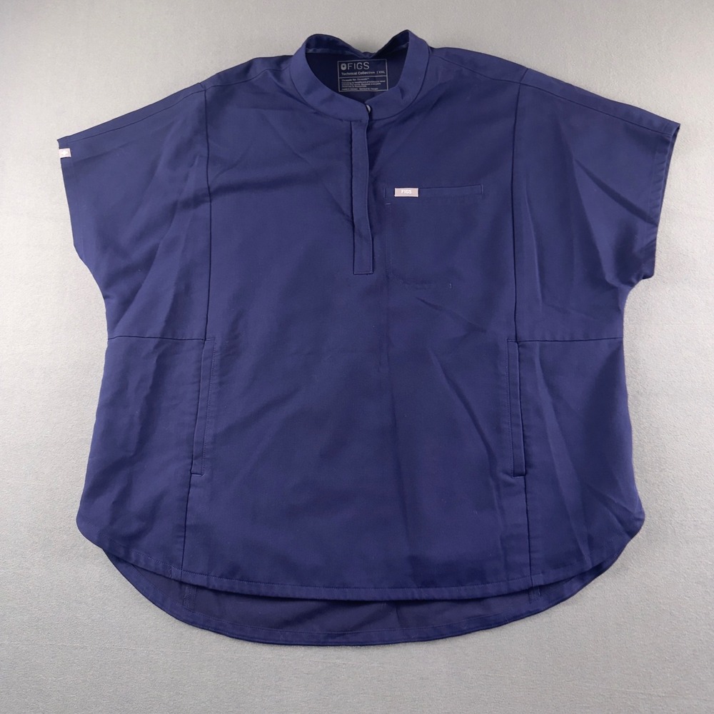 Figs Montex Scrub Top Navy Blue Technical Collection XXL Short Sleeve Pocket